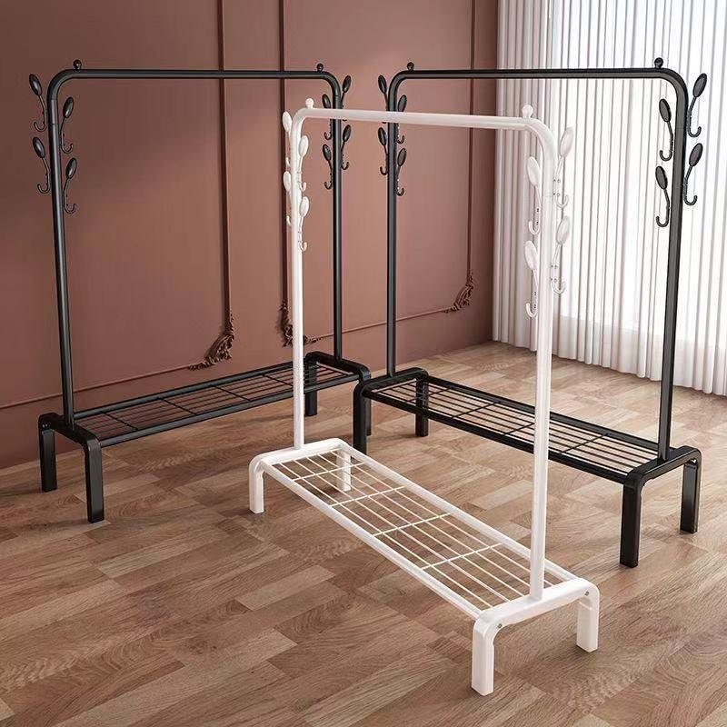 Floor-Standing Clothes Hanger, Freestanding Bedroom Garment Rack with Wheels, Movable, Trendy Luxury-Style Hanging & Drying Rack for Living Room — image 1 of 14
