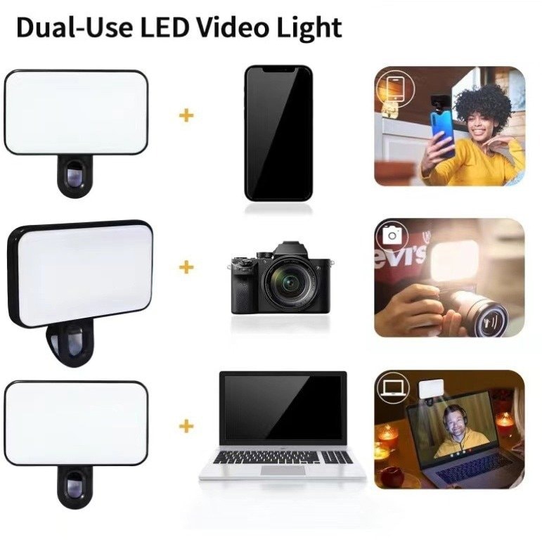 Phone/Laptop/Tablet Video Conference Fill Light, Dual-Color Clip Light for Live Streaming, Selfies and Photography — image 1 of 6