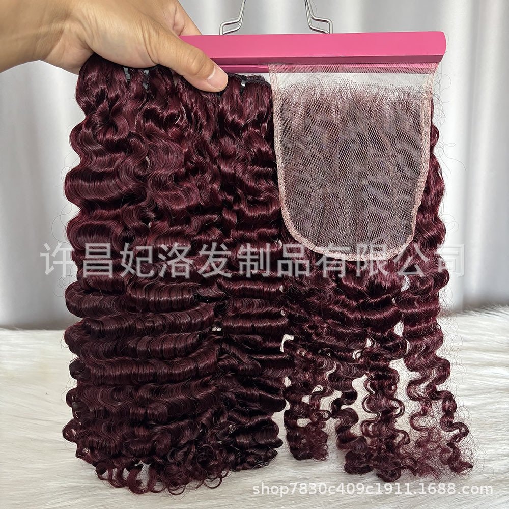 SDD #99J Burmese Curly Burgundy Human Hair — image 1 of 5