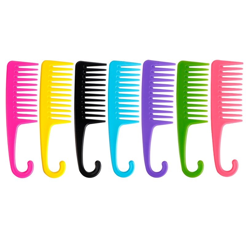 Wide tooth hook Hair Comb Plastic Hair Styling Comb for Women Large Size Flat Comb — image 1 of 10