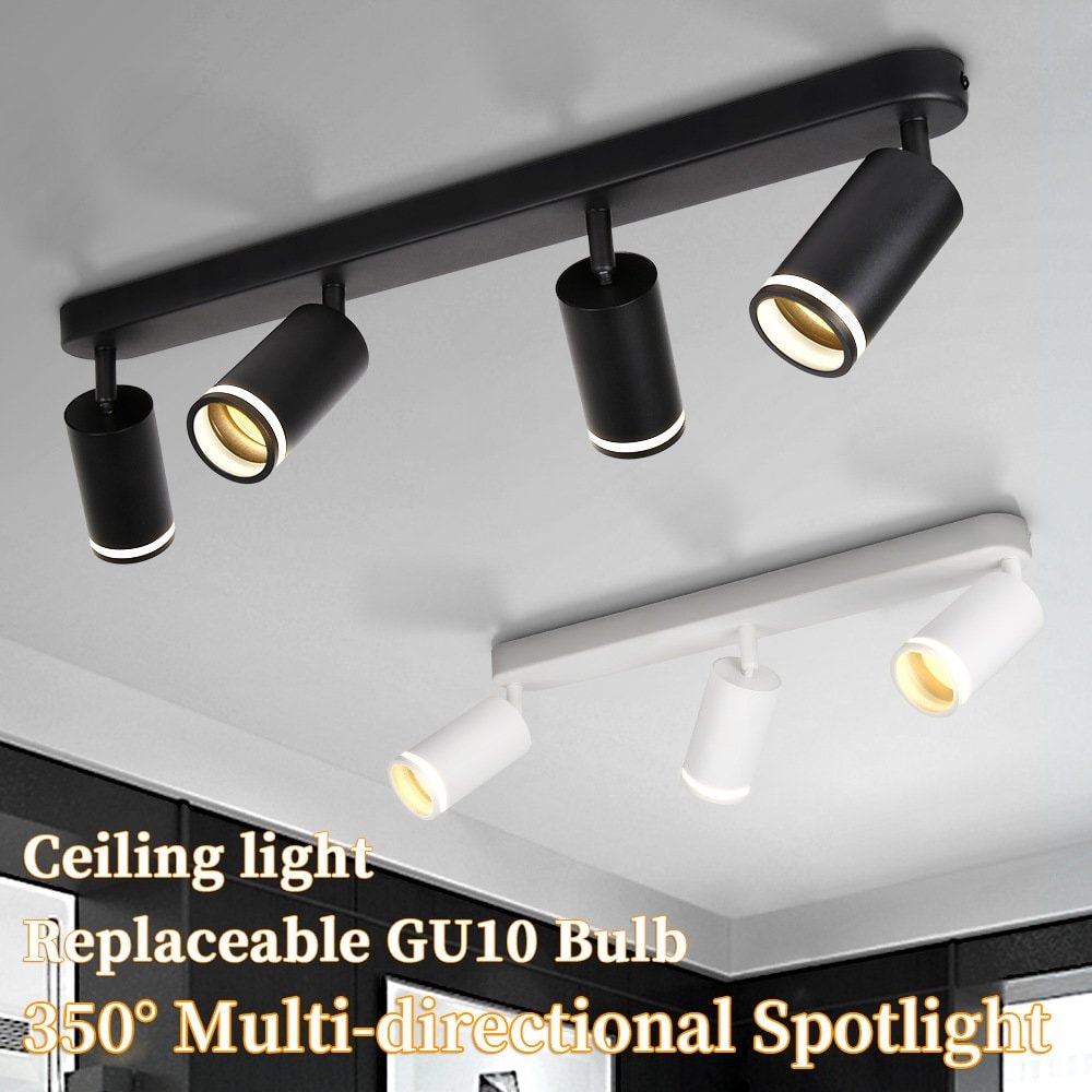 Track Ceiling Light No Neutral Wire, GU10 Replaceable Bulb Surface-Mounted Spotlight—Track Lighting for Clothing Stores & Living Rooms — image 1 of 14